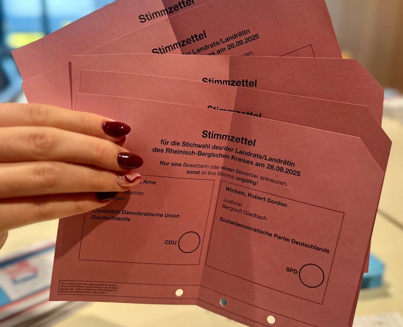 Stimmzettel zur Landrats-Stichwahl