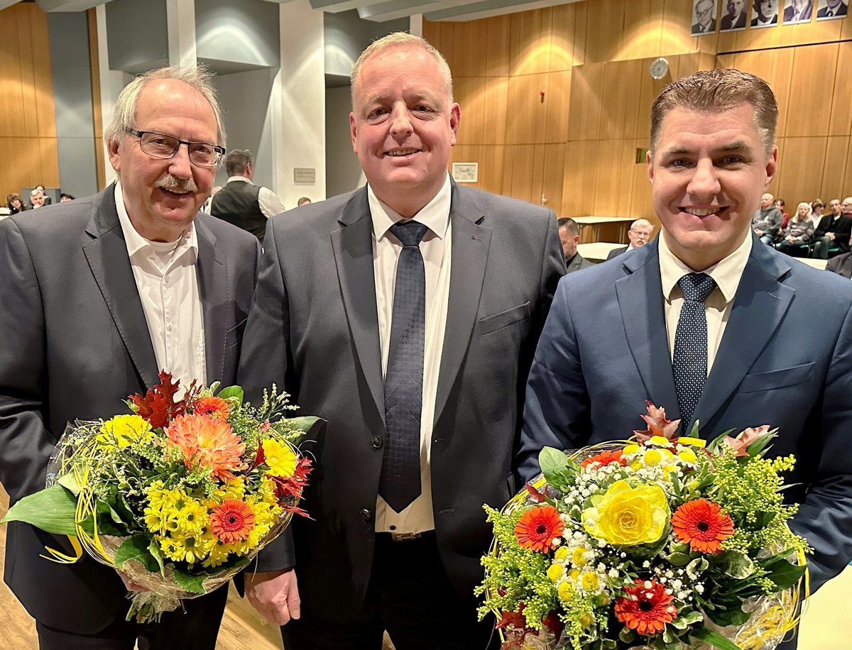 Bürgermeister Bernd Hibst mit seinen Stellvertretern Stefan Leßenich und Norbert Galonska
